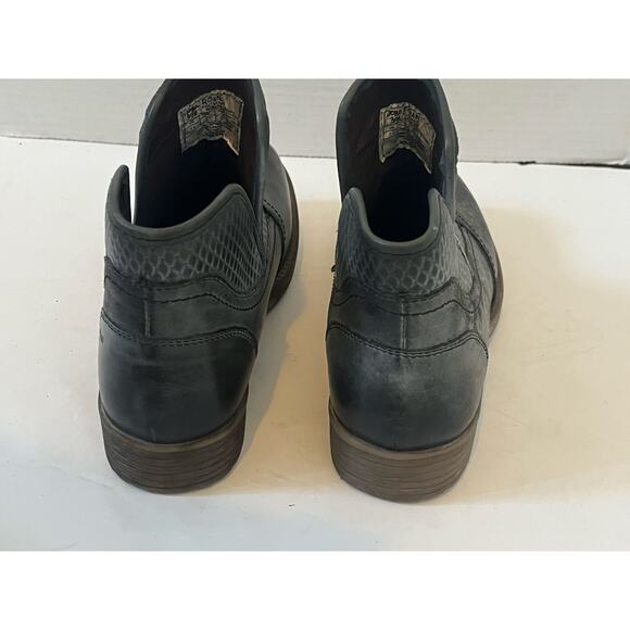 Women's Roan Gray Distressed Winter Fall Leather Ankle Boot Bootie Size 7.5 - Picture 3 of 8